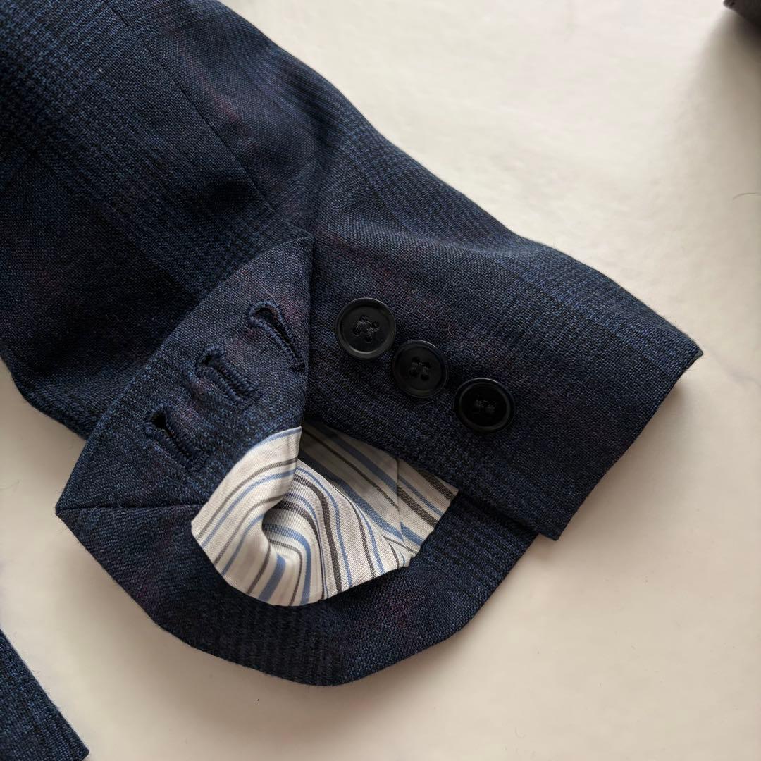 極美品✨スーツカンパニー×REDA パンツスーツ ネイビー グレンチェック 40