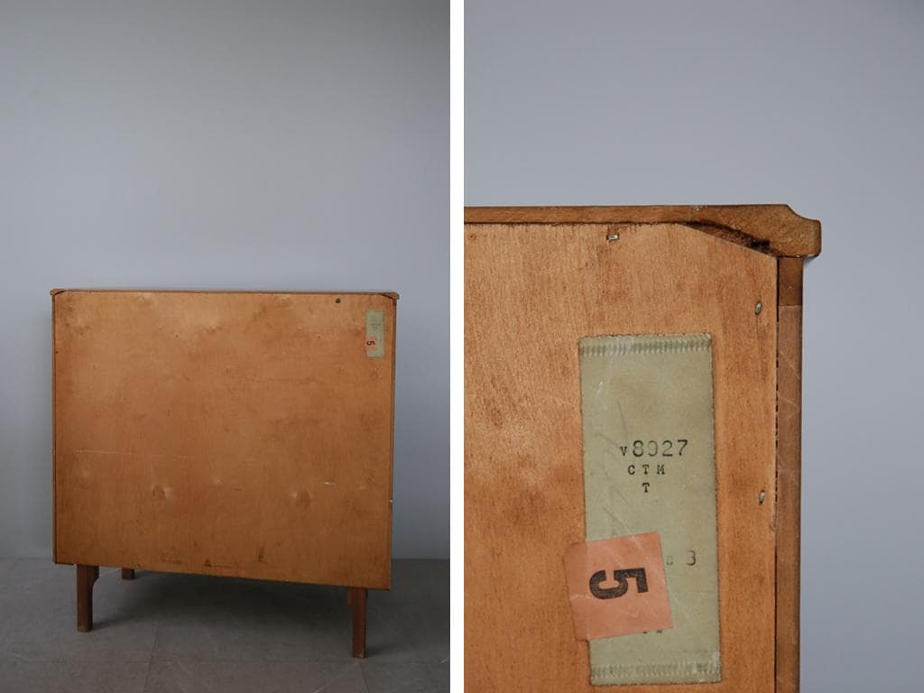 英国アンティークチーク4杯ドロワー/木製チェスト/タンス/テーブル机(91-84