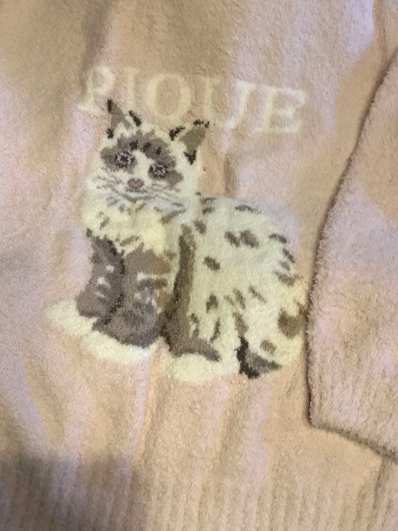 新品！ジェラピケお好きな方に！キャットのプルオーバーふわもこ上下セットピンク