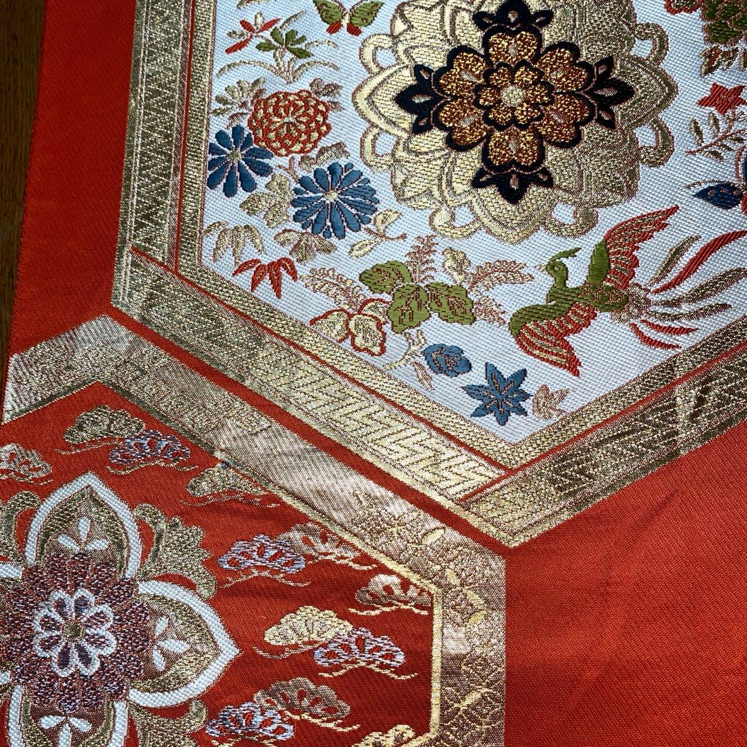 table runner 祝い吉祥　帯リメイク