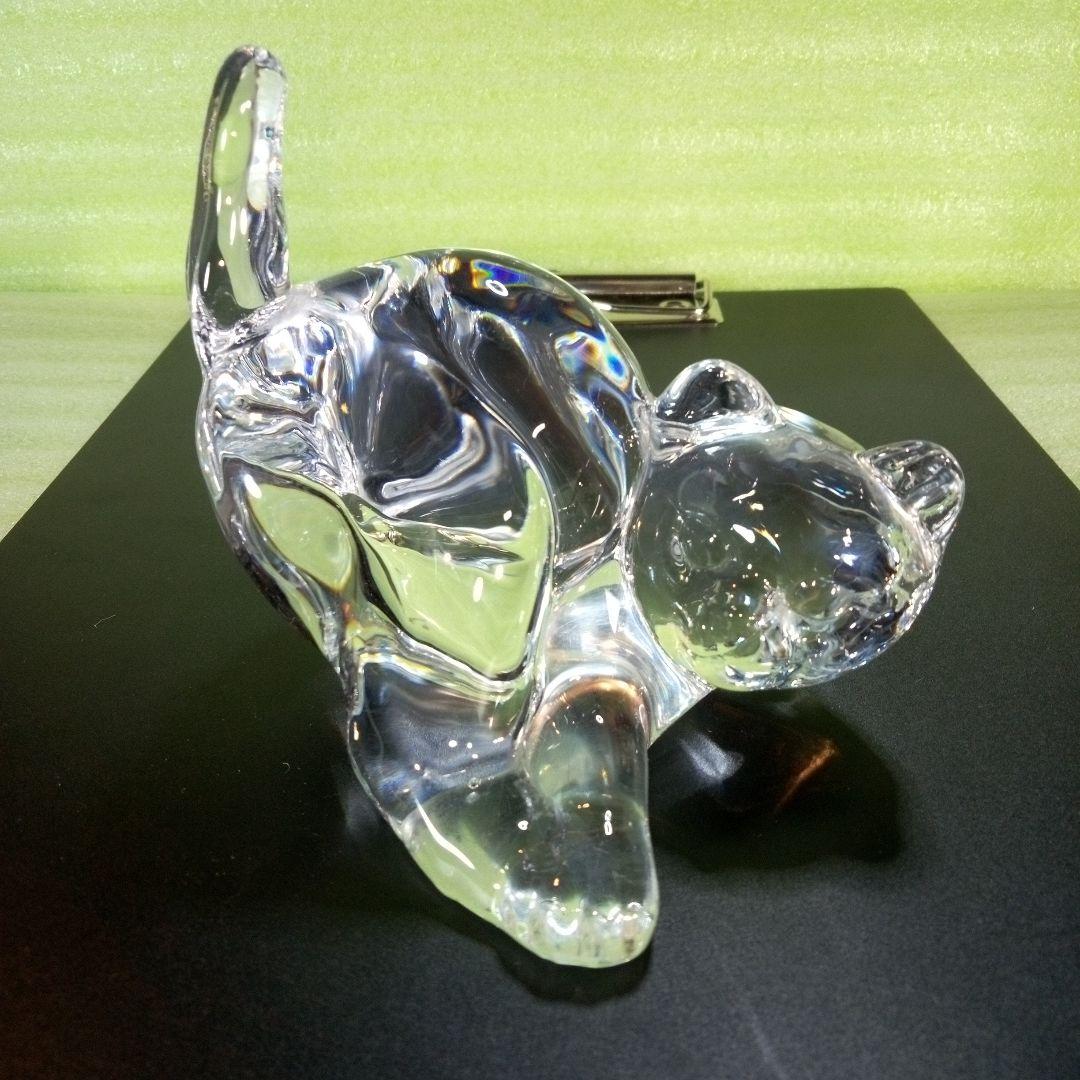 Hadeland　ハーデランド　猫の置物　クリスタルガラス？　※小傷多数有り