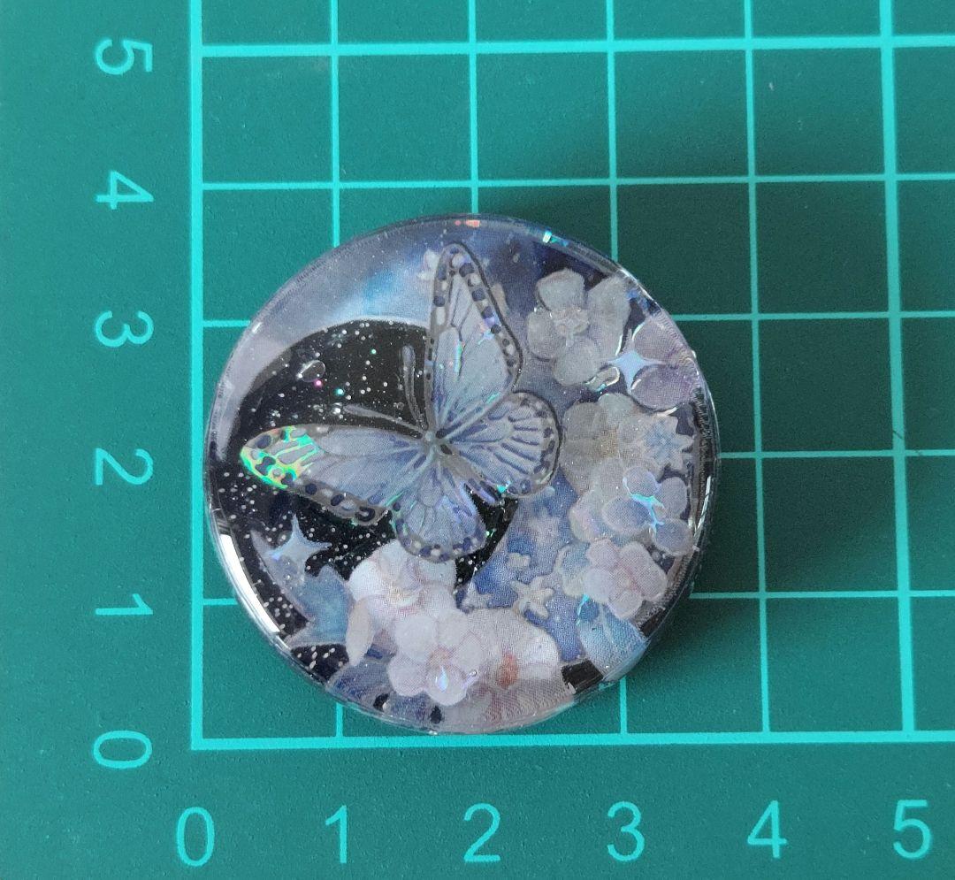 【1654】レジン　月　蝶　ヘアゴム　ポニーフック　ブロ―チ　ハンドメイド