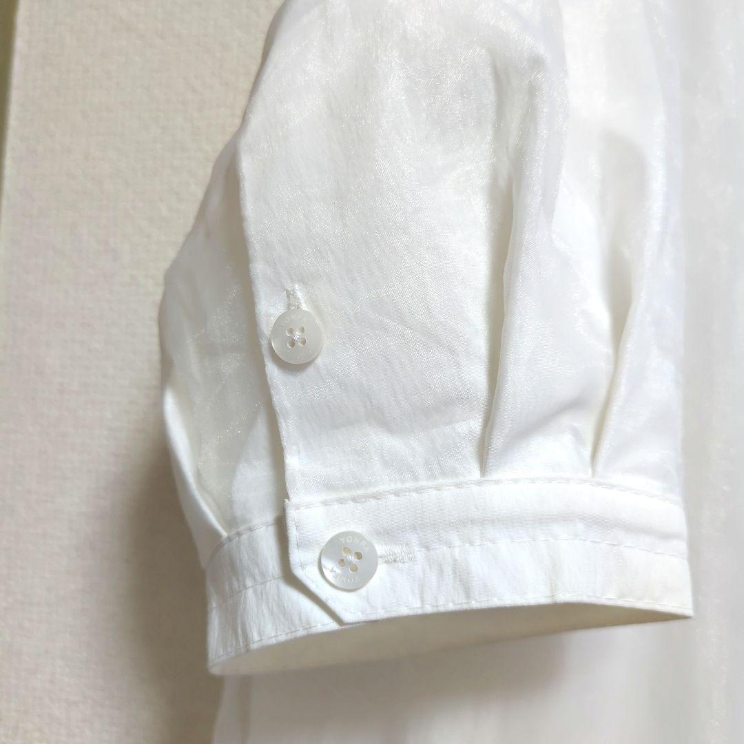 つばきゆ【美品】ヨンファ YONFA オーガンジーダブルシャツバンドカラー