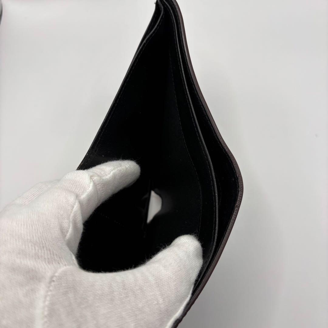 GANZO 二つ折り財布　ブラック　コードバン　レザー　折り財布　小銭入れ付き