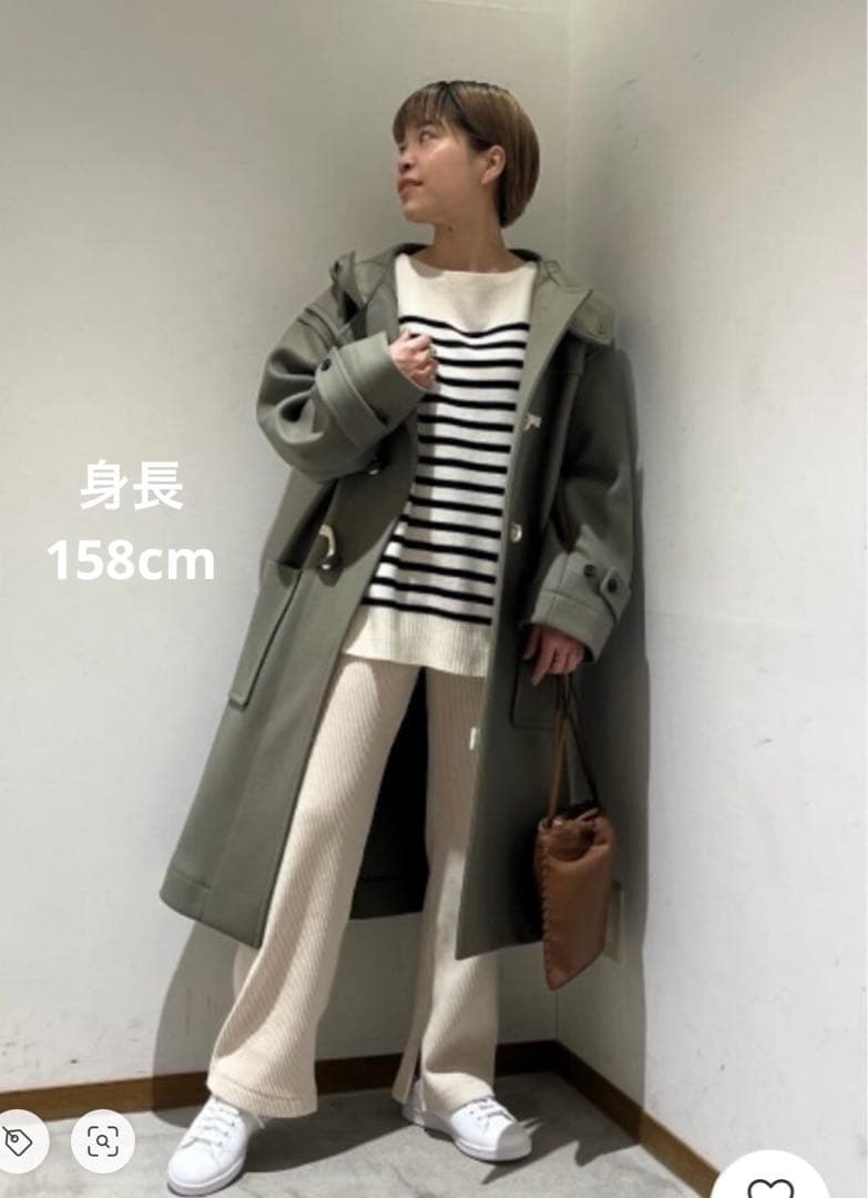 新品✨形綺麗　メルトン オーバー ダッフルコート　セージグリーン