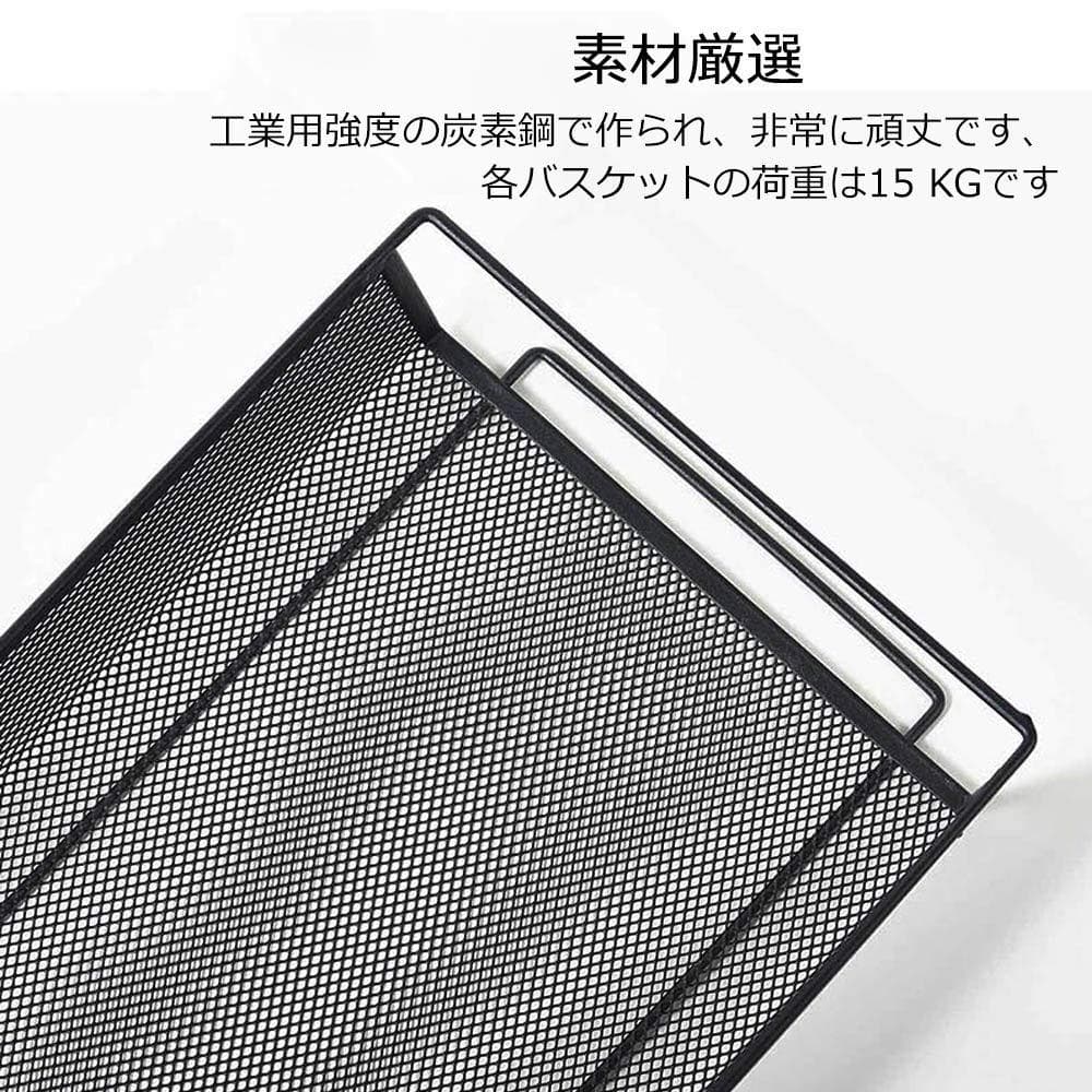 キャスター付き メタル 3段 キッチンワゴン キッチン収納カート