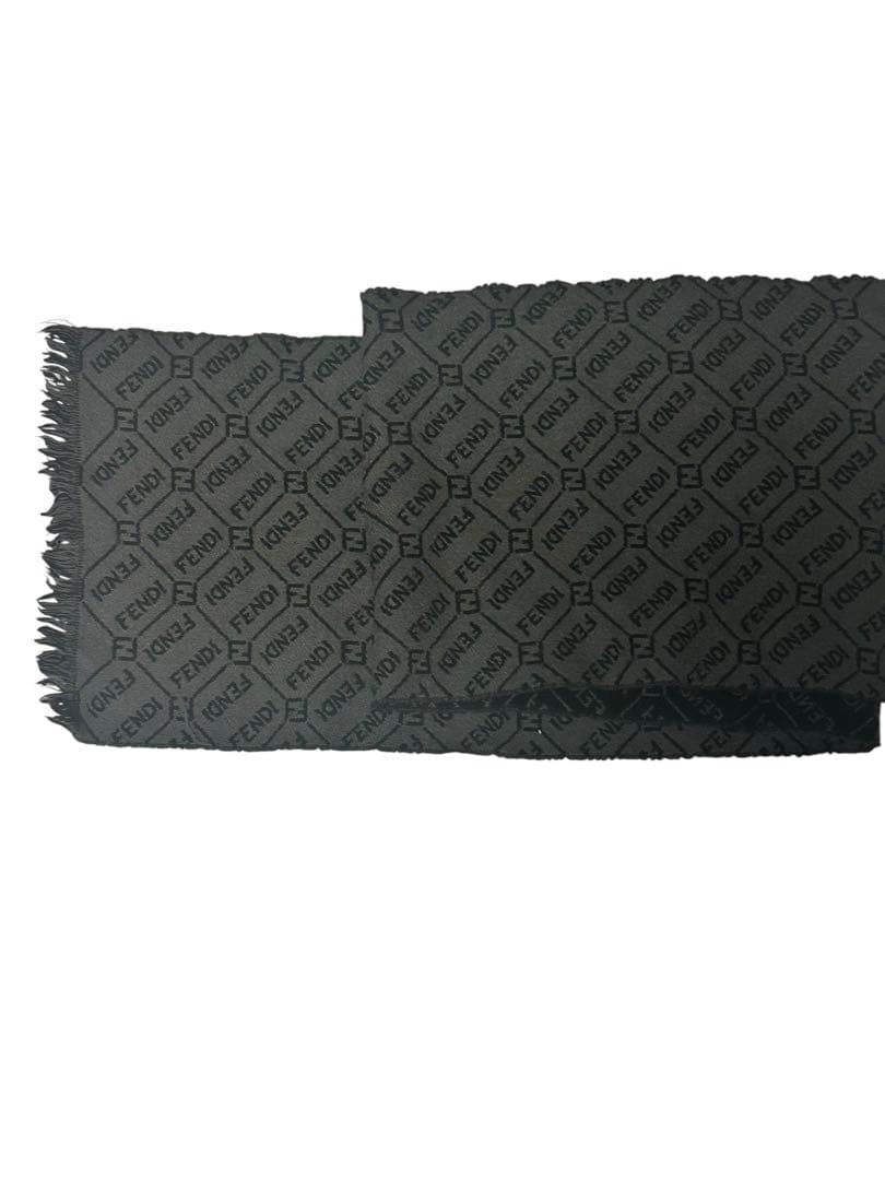 FENDI フェンディ マフラー ウール100% ロゴ柄 男女兼用