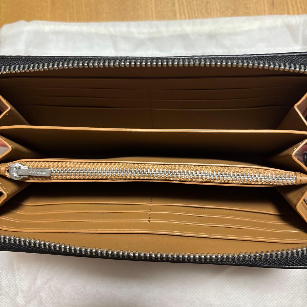 新品 未使用 COACH コーチ 長財布 デニム 生地 ブラック