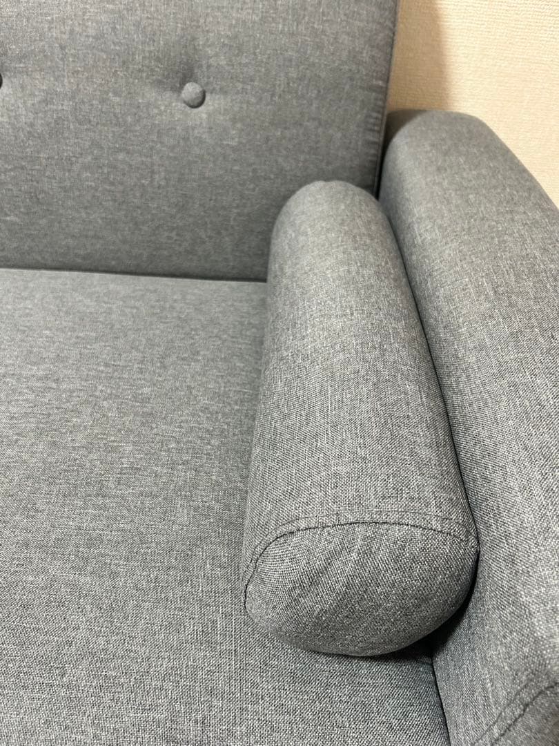 【美品】(2024年10月購入 )2人掛けナチュラルソファ グレー モダン