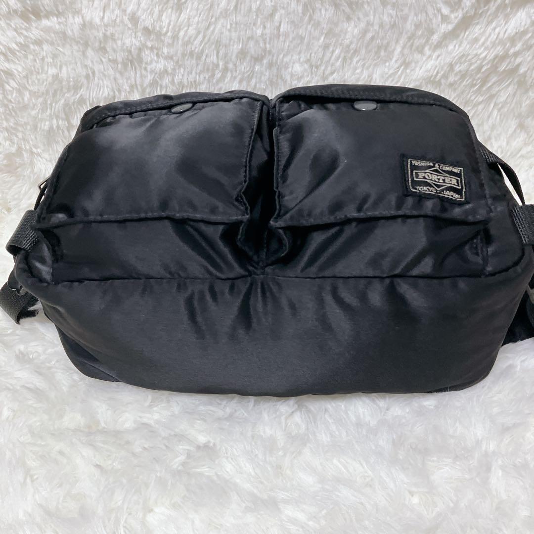 美品 PORTER ポーター タンカー ボディバッグ ウエストバッグ ブラック