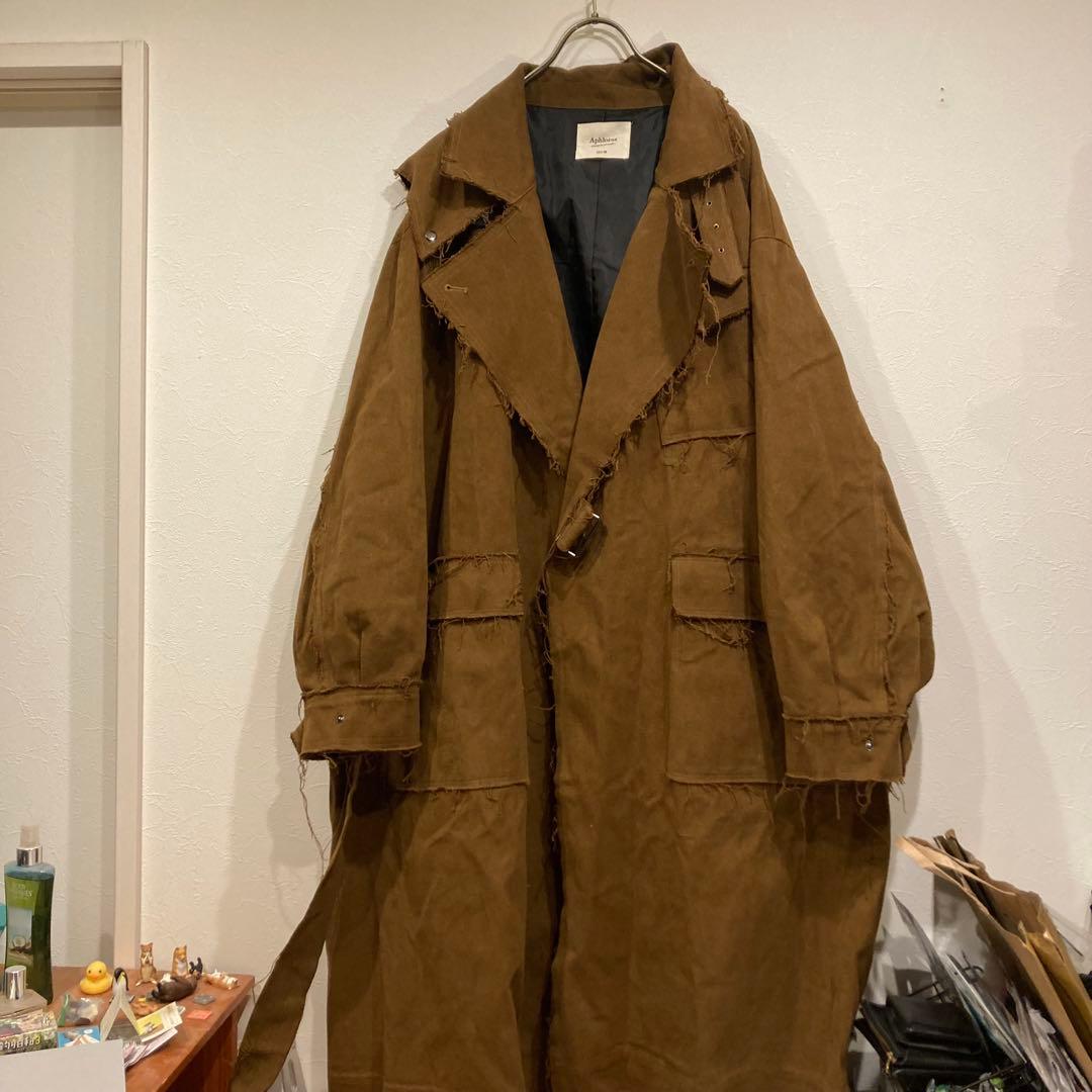 【Aphlotas】カットオフデザイン モーターサイクルタイロッケンロングコート