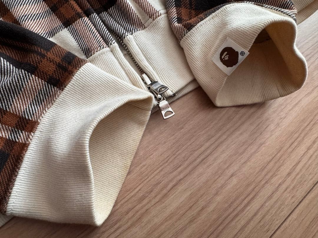 APE エイプ パーカー チェック キムタク M BAPE レア ブラウン 茶