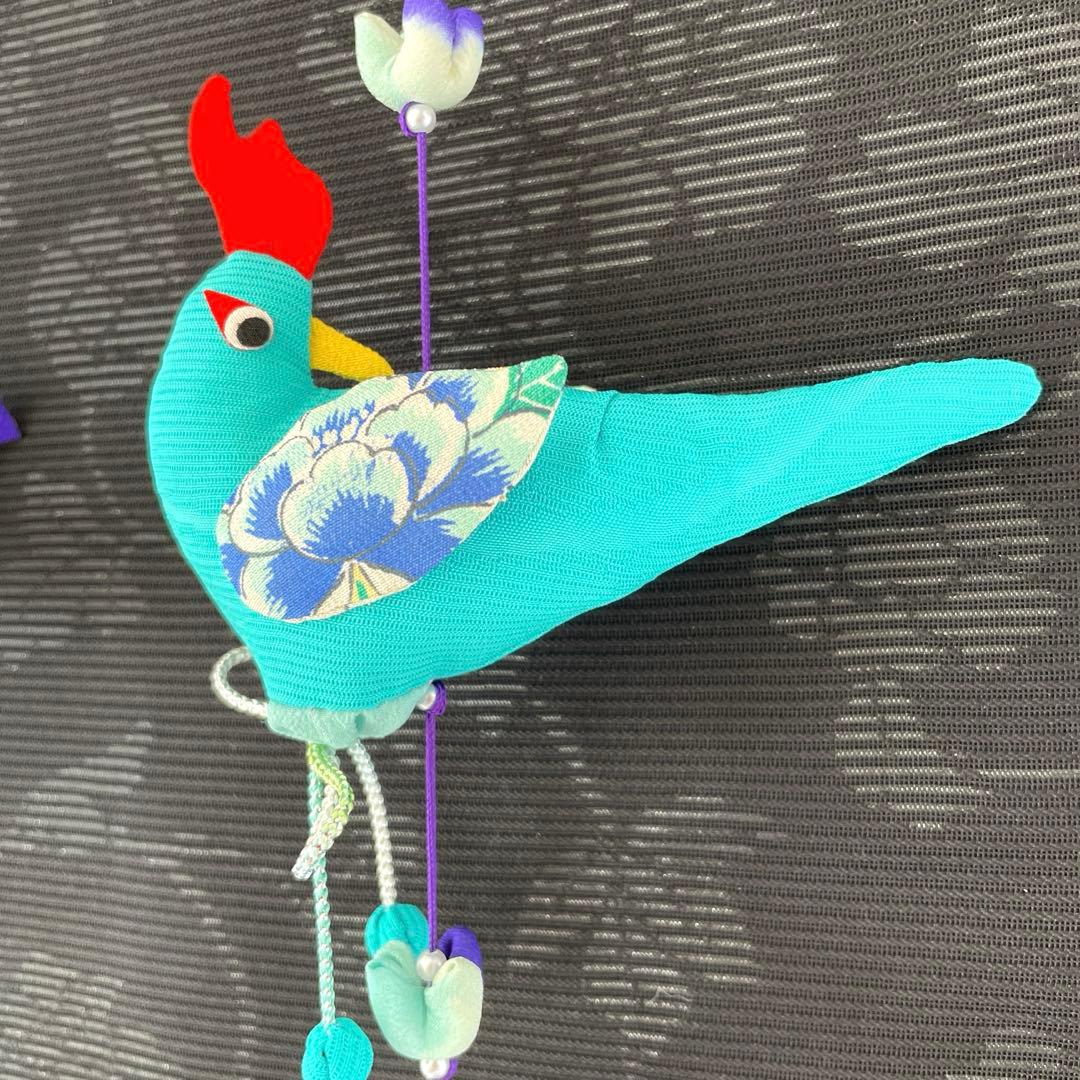 140 ちりめん細工　端午の節句タペストリー　吊るし飾り　古布