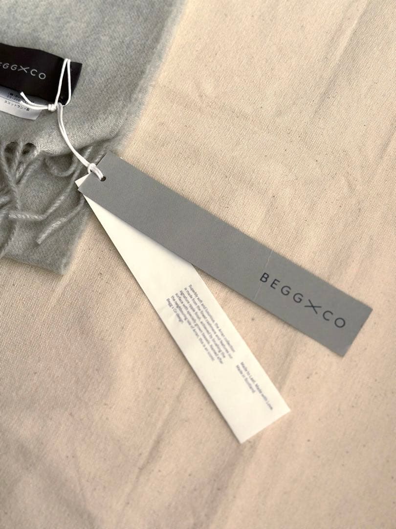 ベグアンドコー BEGG&CO 上質カシミア マフラー Arranグレー 新品