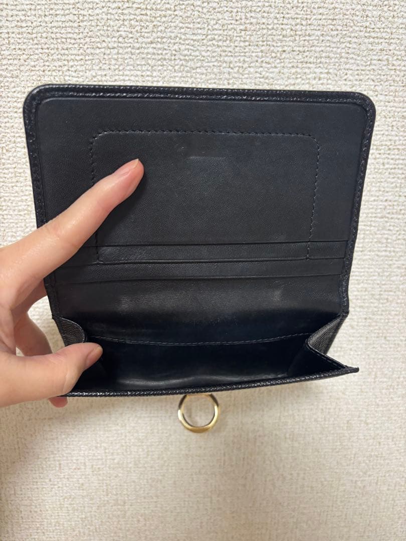 BVLGARI ブラックレザー長財布