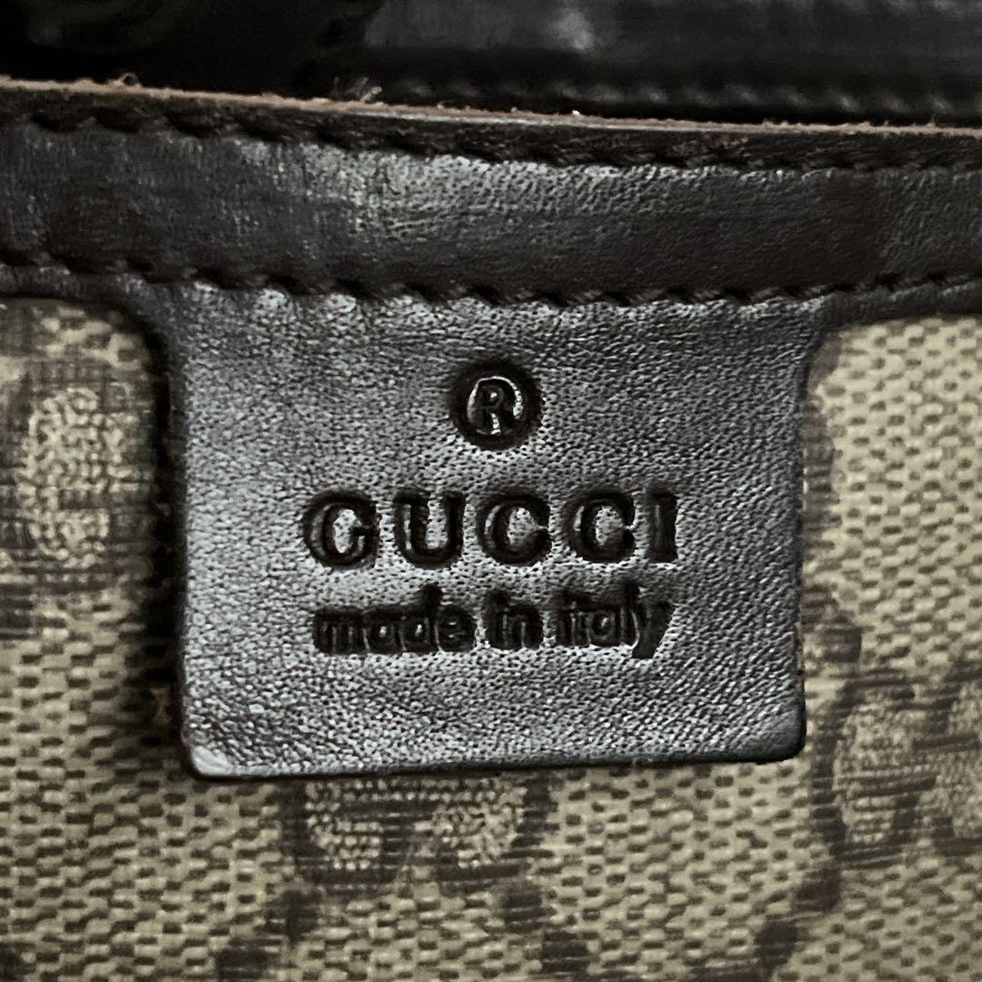 グッチ　ハンドバッグ　リボン　GGスプリーム　A4収納可　ベージュ　PVCレザー