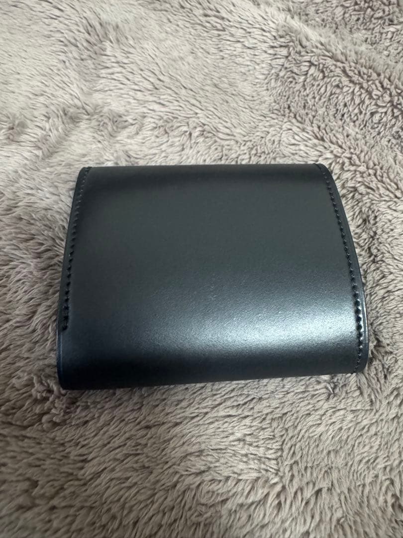 万双　ダブルホーウィン 被せ型財布　ブラック