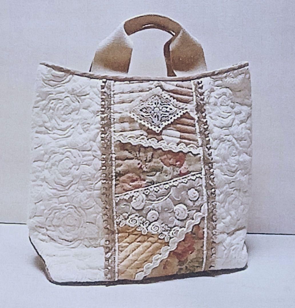 こうの早苗　キット　白いバラのレースバッグ