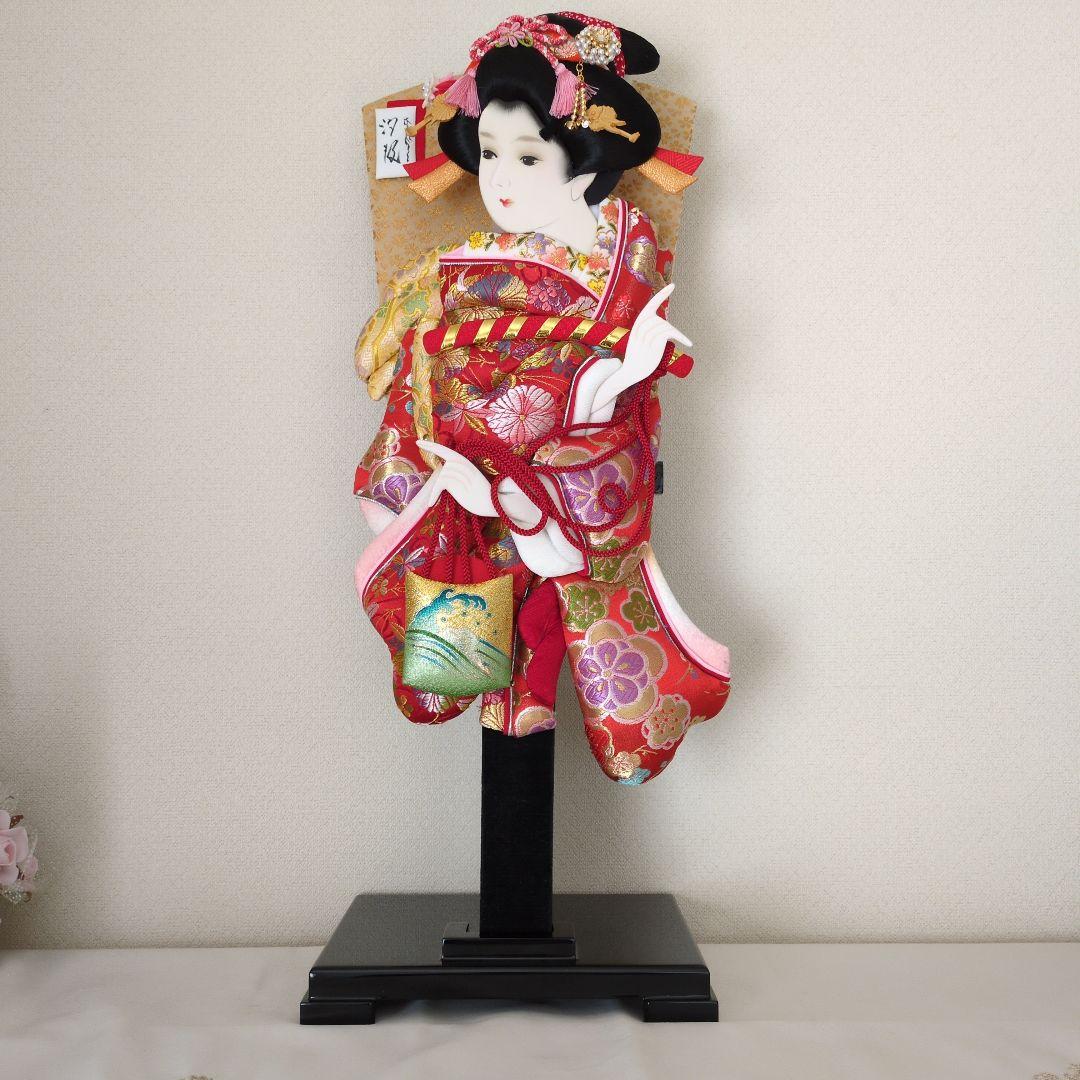 伝統的羽子板 　金襴　タイトル【汐汲】スタンド付