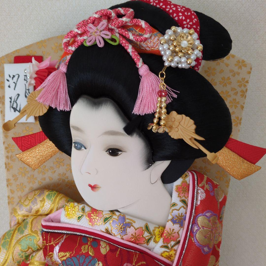 伝統的羽子板 　金襴　タイトル【汐汲】スタンド付