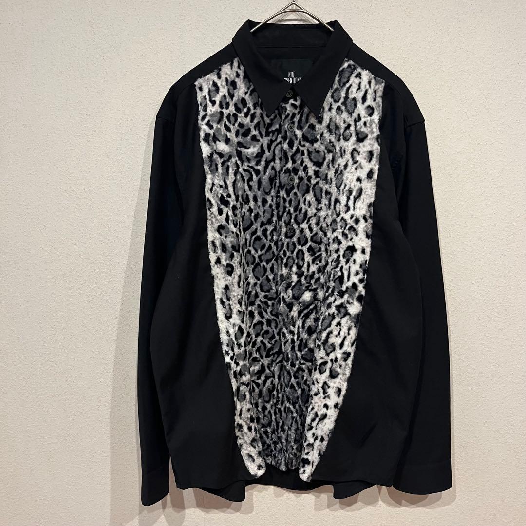 【美品】NOT CONVENTIONAL レオパード柄 長袖 シャツ 黒