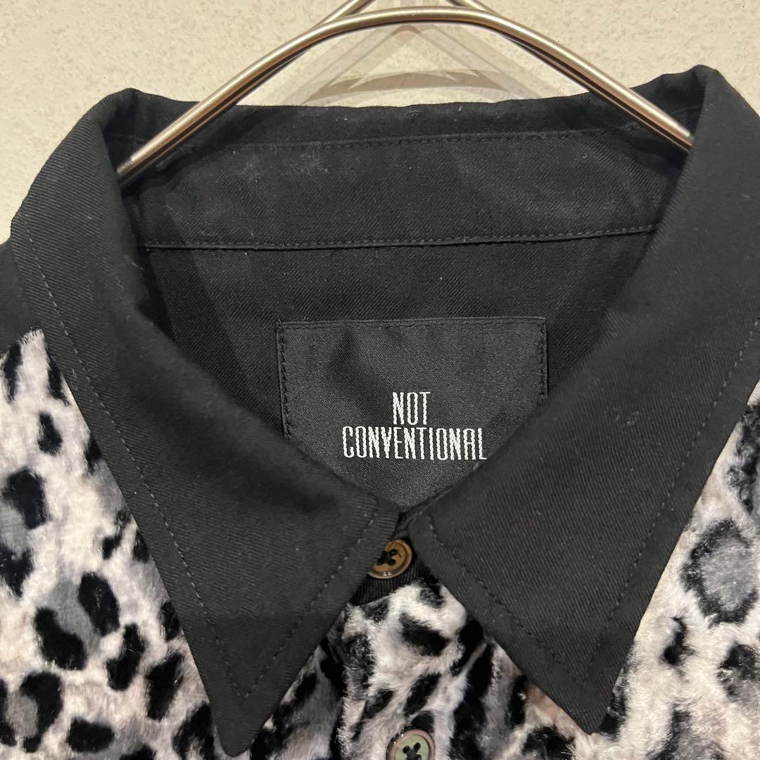 【美品】NOT CONVENTIONAL レオパード柄 長袖 シャツ 黒
