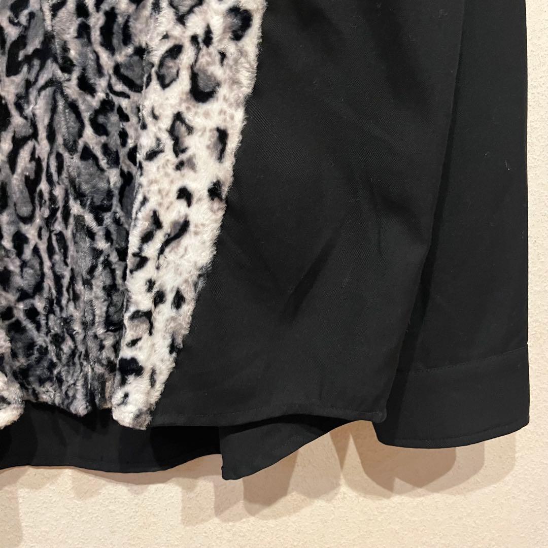 【美品】NOT CONVENTIONAL レオパード柄 長袖 シャツ 黒
