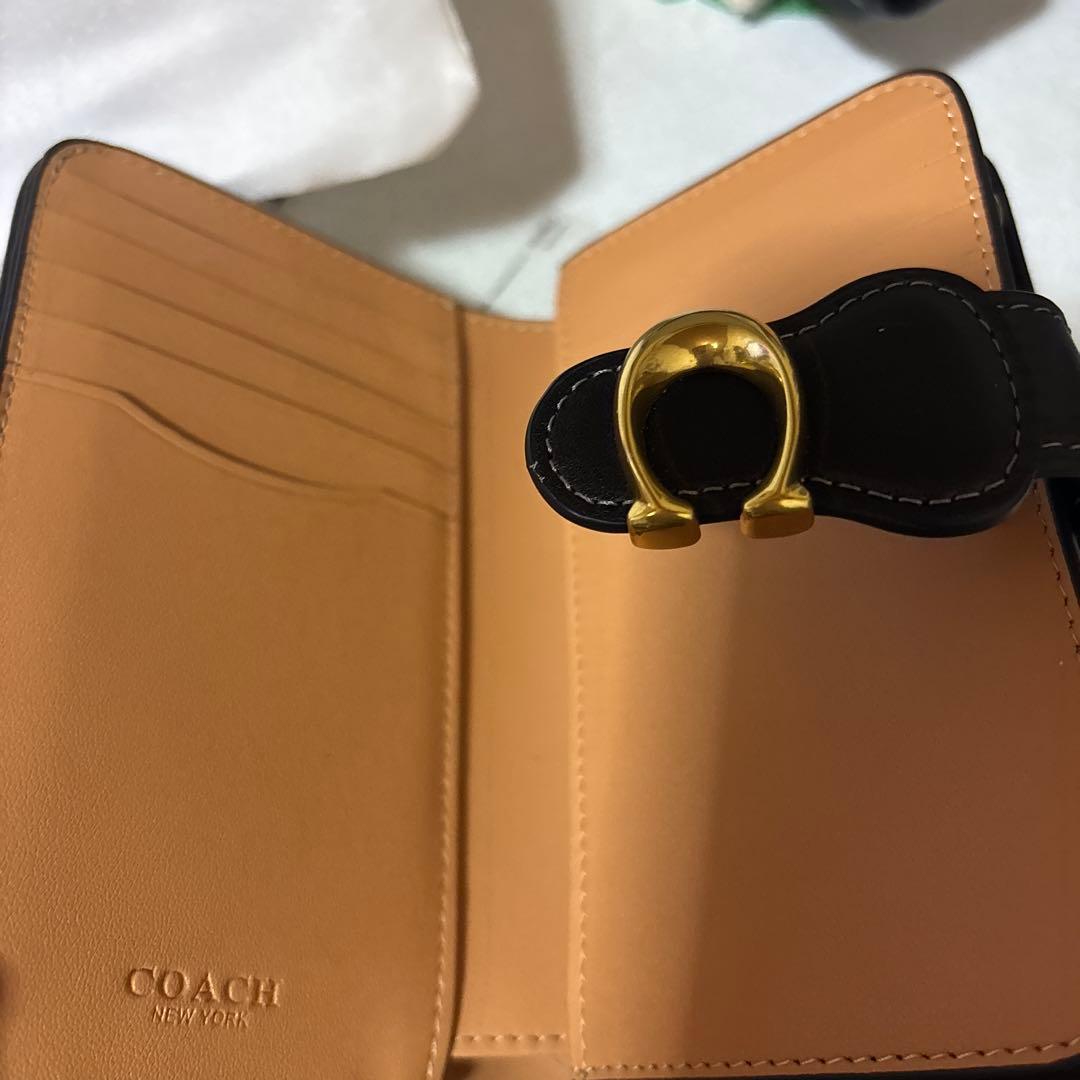 COACH ブラック 二つ折り財布ダビーミディアムウォレット