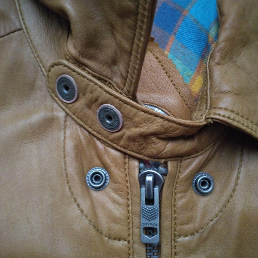 DIESELメンズ 明るめブラウン 羊革ジャケット L