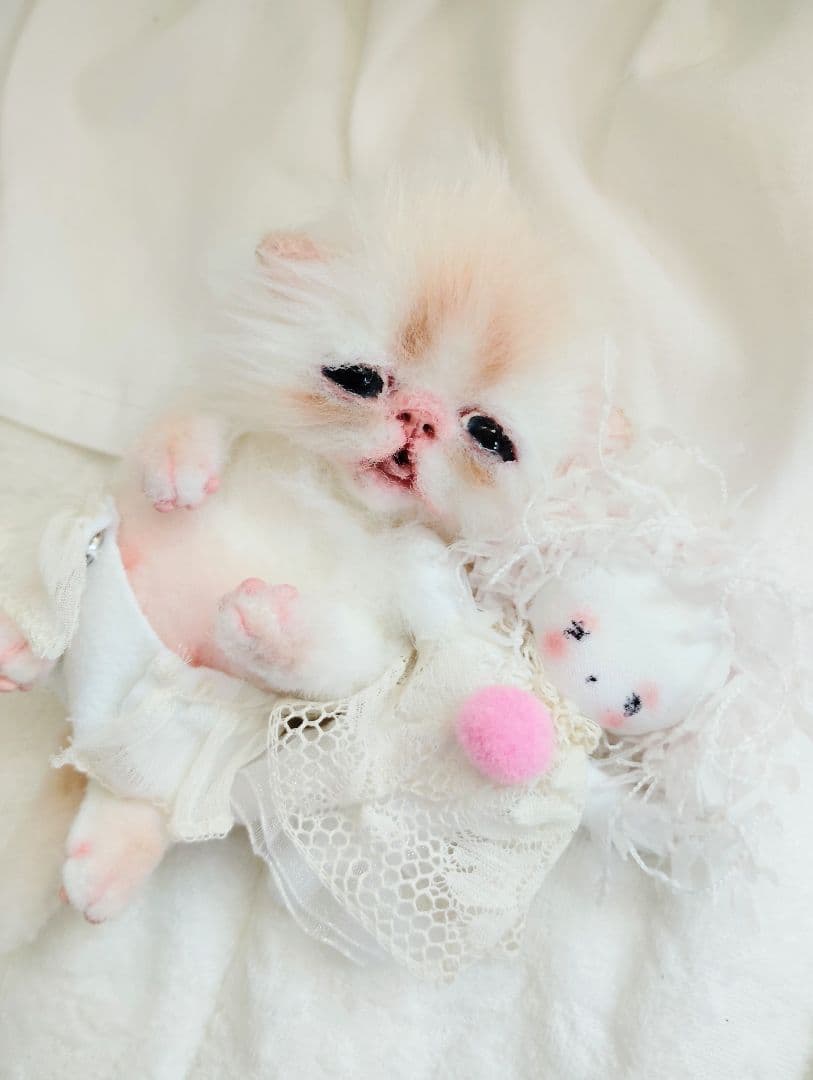 生後10日♡子猫ちゃんと♡ミーナちゃん♡アートドール♡ぬいぐるみ♡