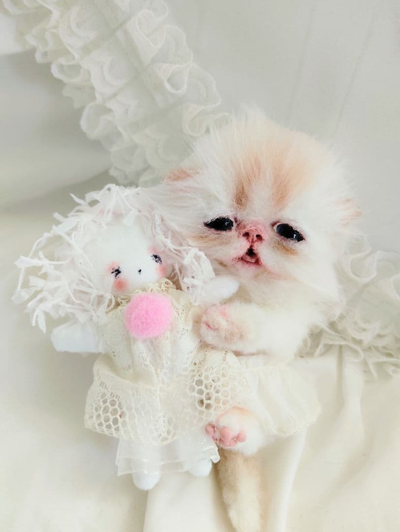 生後10日♡子猫ちゃんと♡ミーナちゃん♡アートドール♡ぬいぐるみ♡