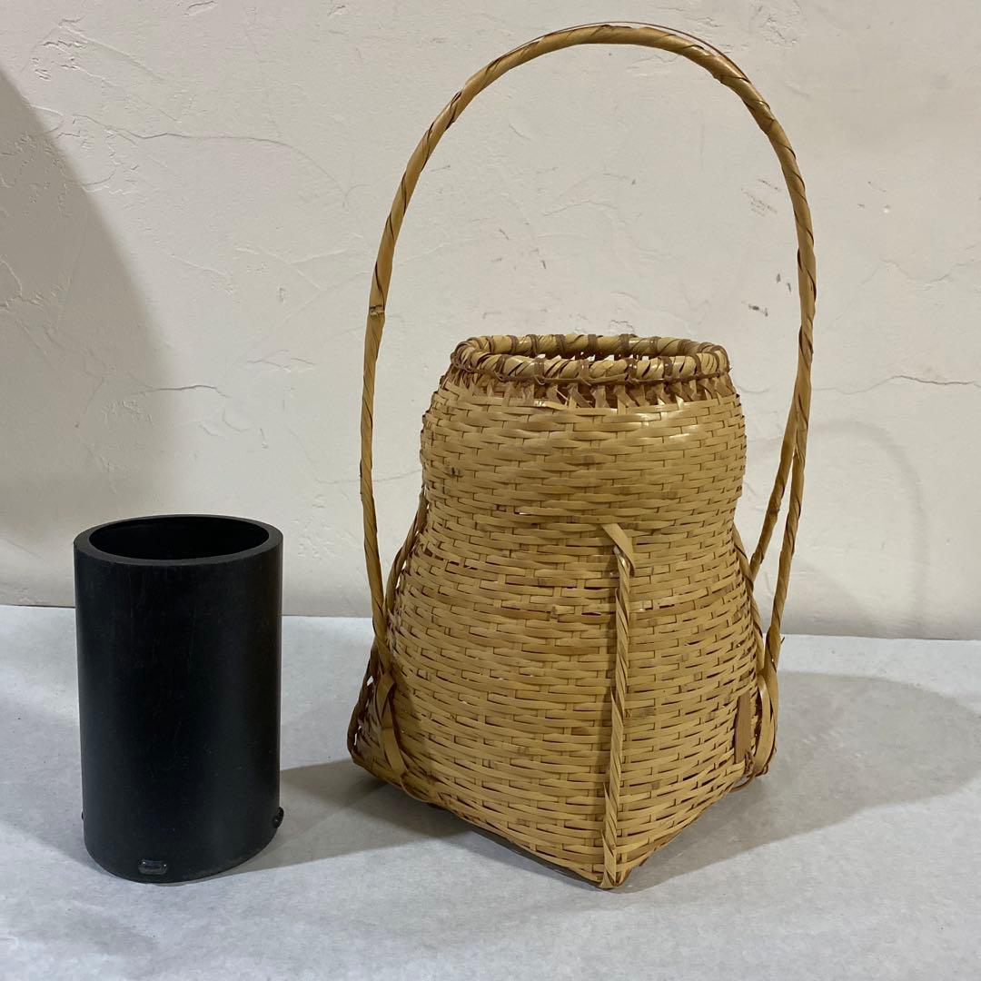 茶道具　竹籠　方円籠　即中斎好み　菁竹作