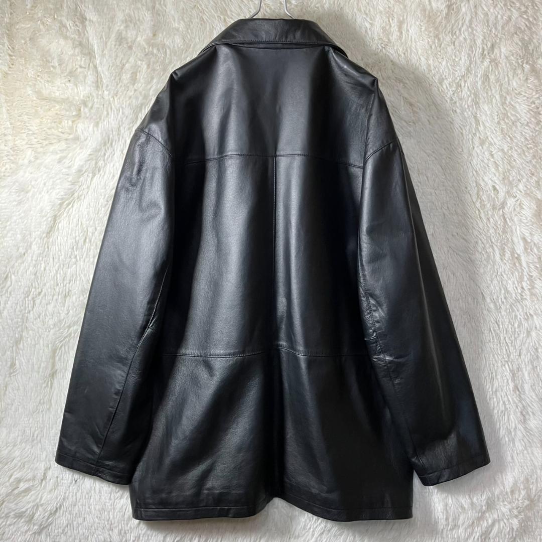 美品 ファーストダウン レザージャケット スタンドカラー XXXL 大きいサイズ