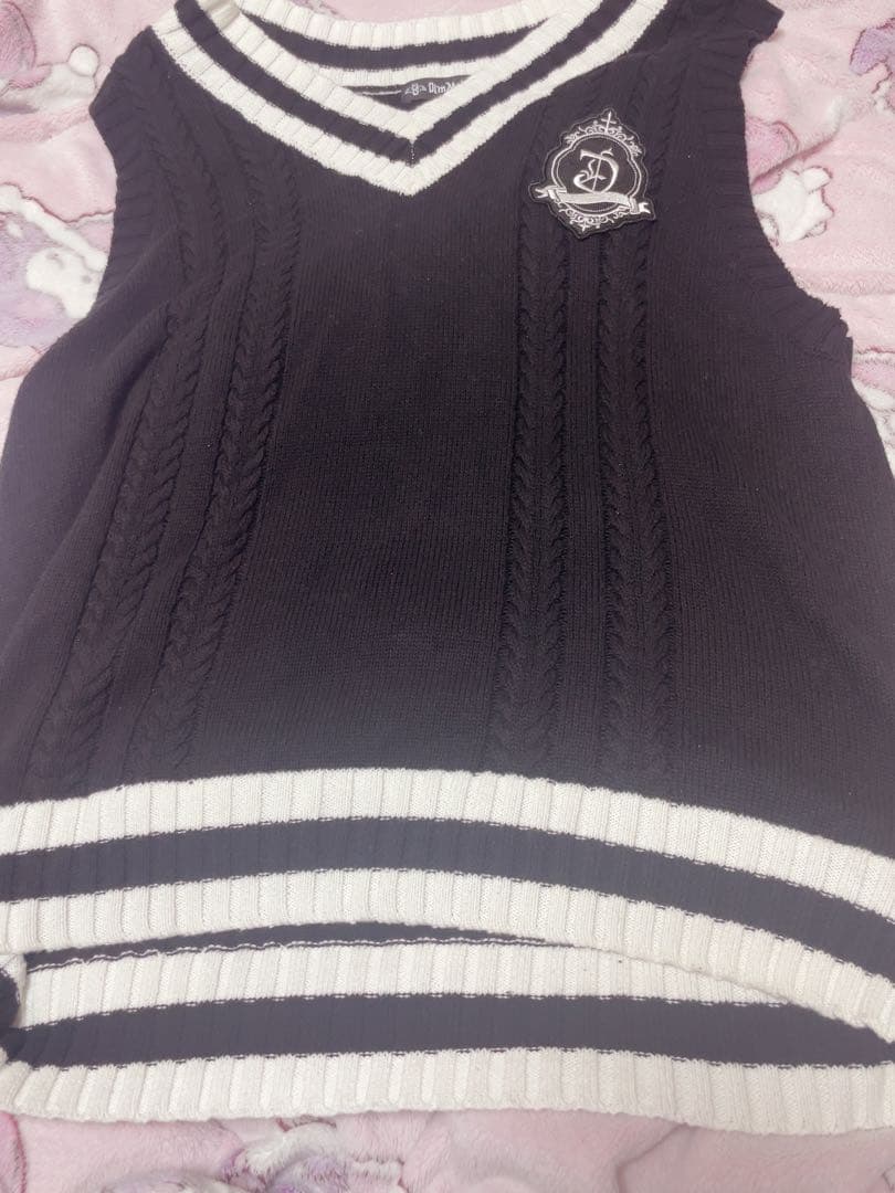 dimmoire 学園ニットベスト black