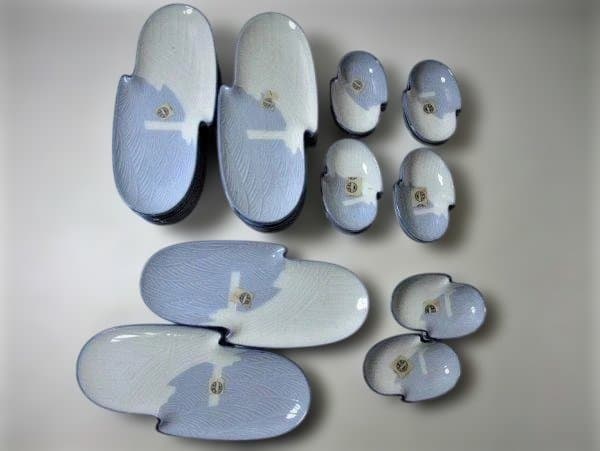 橋に流水鮎 鮎皿 各10客 刺身皿 醤油皿 共箱