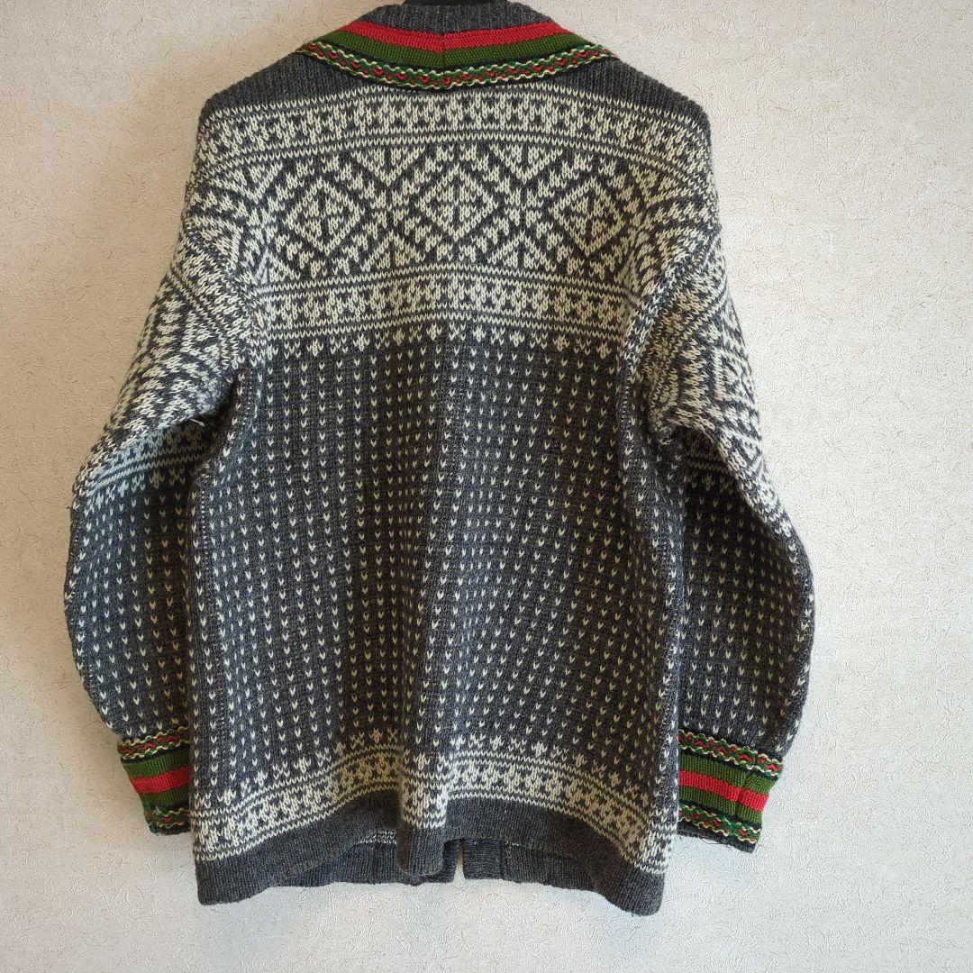 80sヴィンテージNordstikkノルディックウールニットカーディガン（厚手）