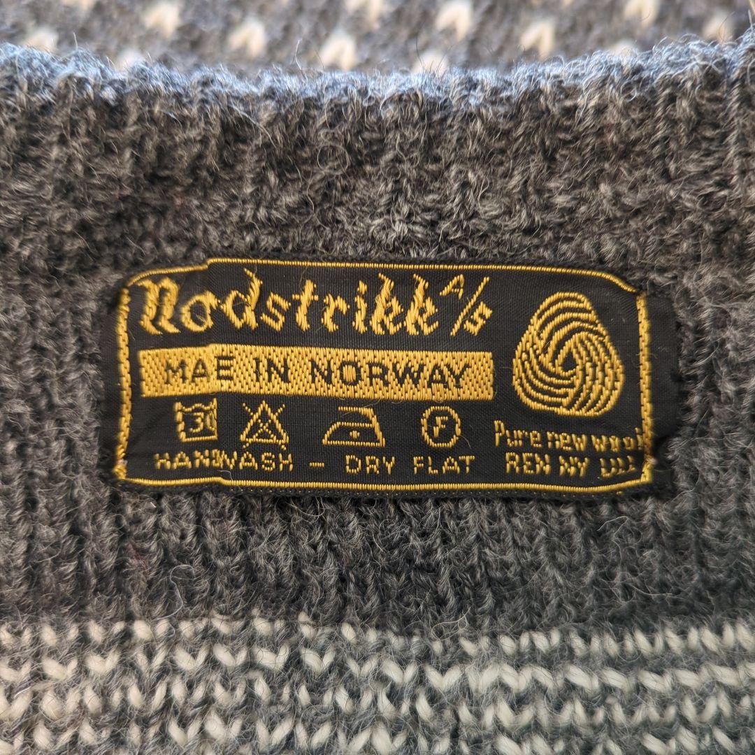 80sヴィンテージNordstikkノルディックウールニットカーディガン（厚手）