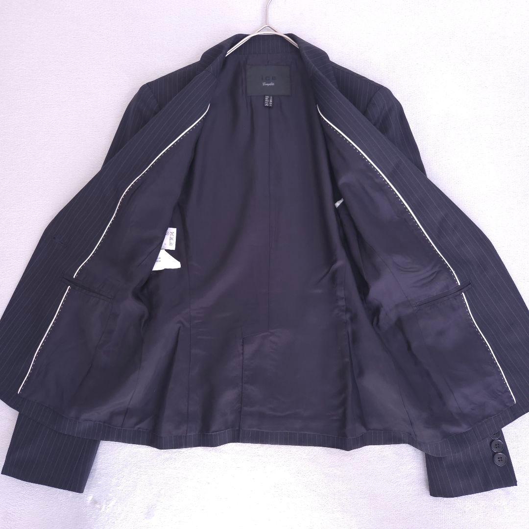 美品 アイシービー スーツ L セットアップ ストライプ ジャケット パンツ
