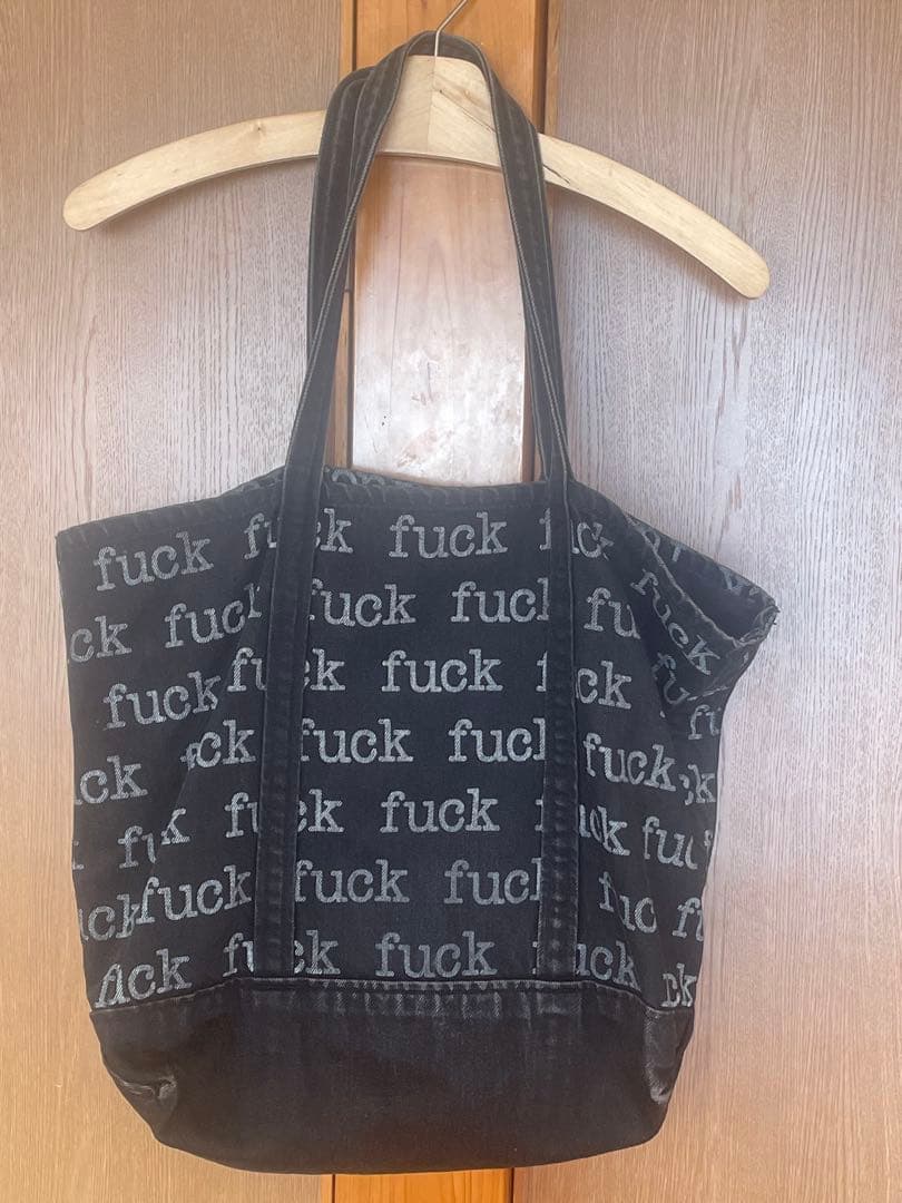 Supreme fuck denim tote bag トートバッグ ブラック
