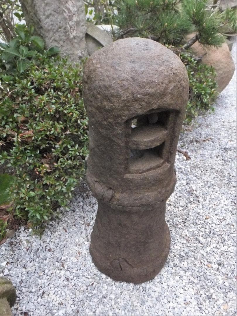 更に値下げ中【自然石灯篭・野竹林風石灯篭】庭石オブジェ箱庭苔玉水石日本庭園テラス