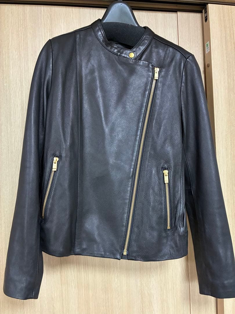 Noble♡ ソフトラムレザーライダースブルゾン