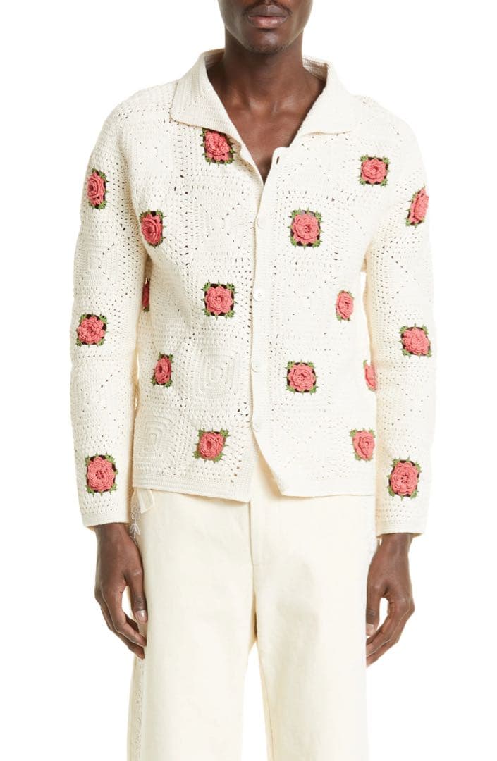 トップス BODE crochet rosette cardigan