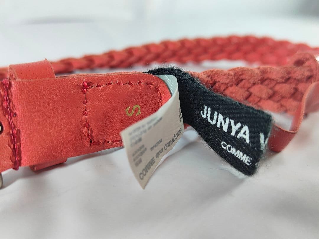 【美品】JUNYA WATANABE CDG　高級編込みドレスベルト　本革正規品