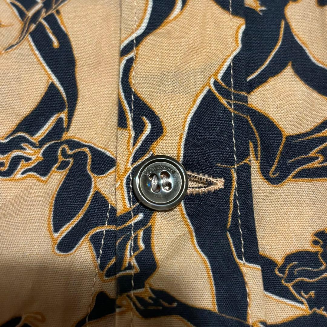 【極美品】フェラガモ 総柄シャツ サーモンピンク