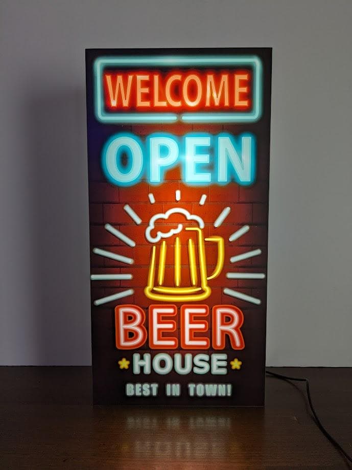 【Lサイズ】ビール ハウス パブ スナック バー 看板 置物 雑貨 ライトBOX
