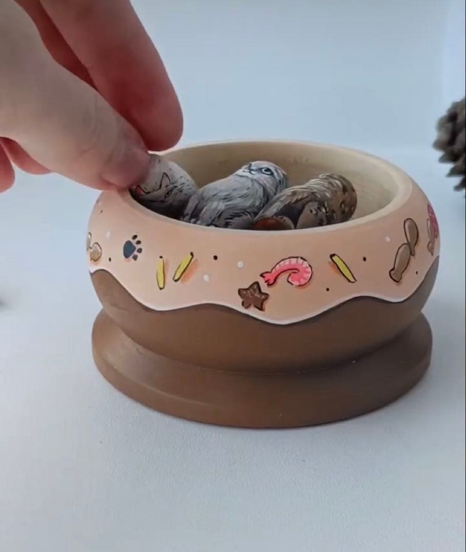 ロシア雑貨☆ネコキット猫８匹&特製Box マトリョーシカ マルガリータ作