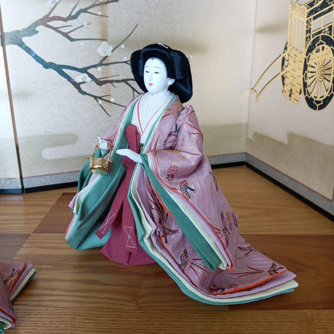 京雛人形 三人官女 ☆豪華京錦織仕上☆