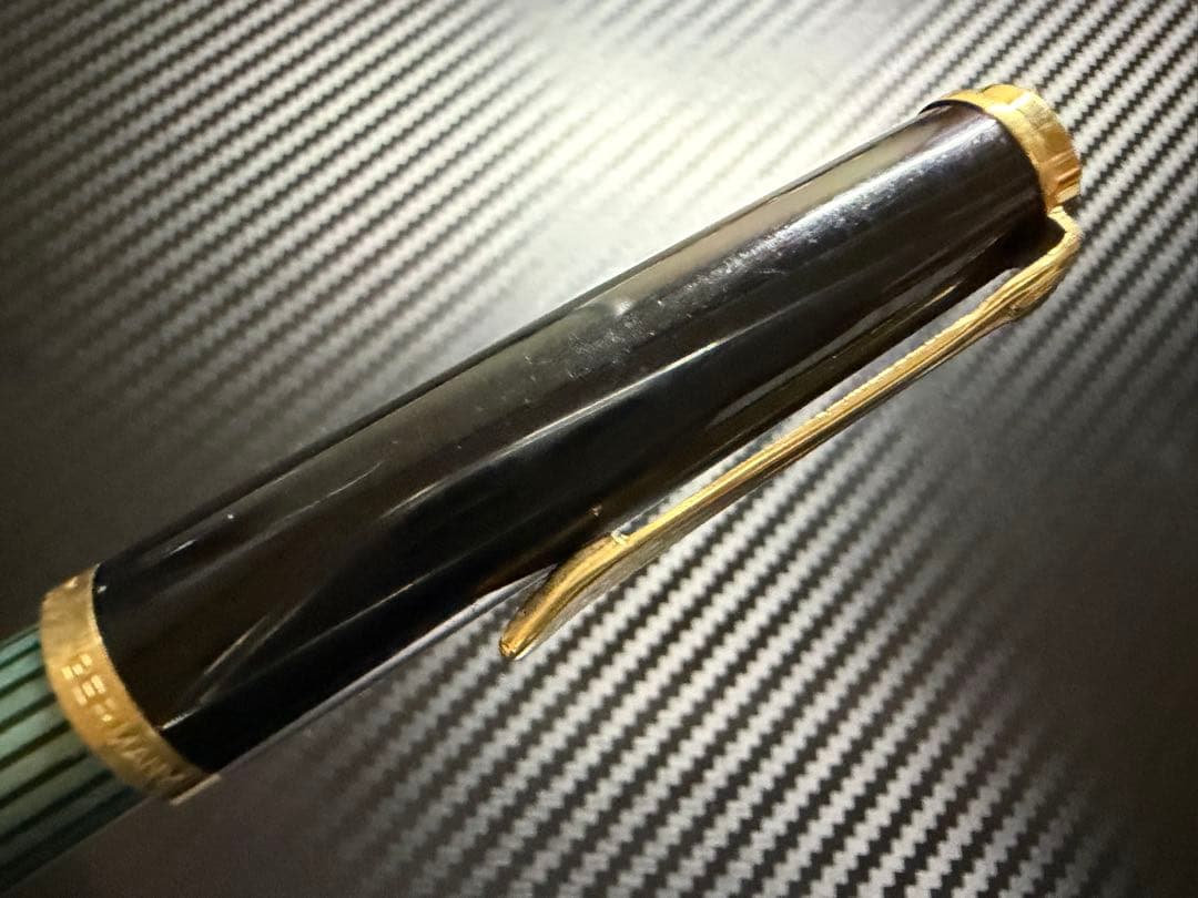 ペリカン 400NN M&K 緑縞 F 細字 万年筆