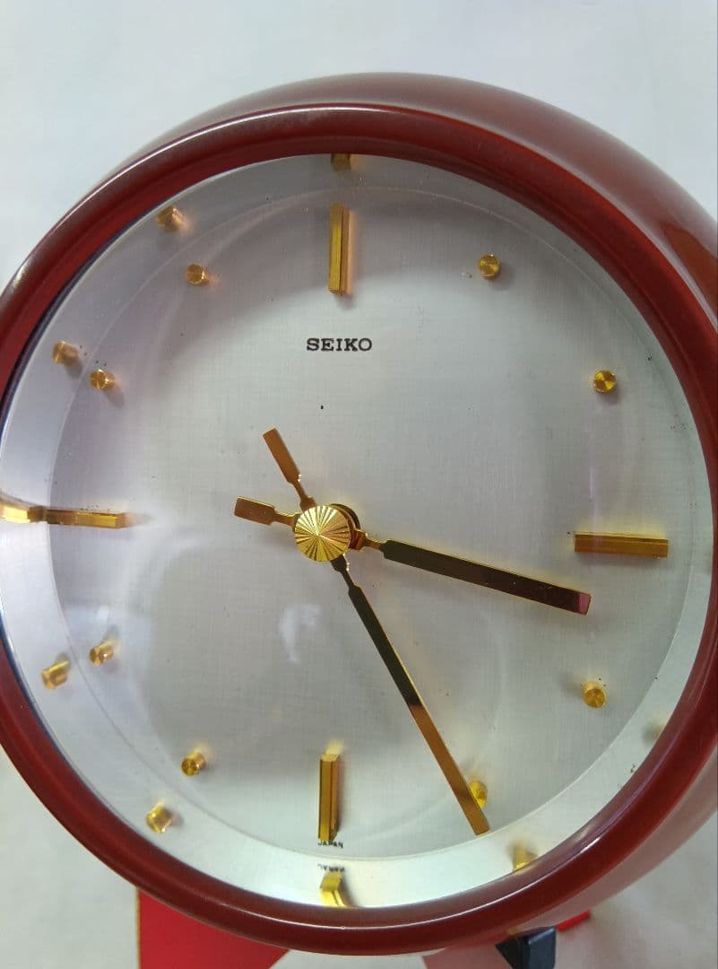 SEIKO 特選装飾時計　レトロ置時計　漆塗り　アンティーク　球体　ヴィンテージ