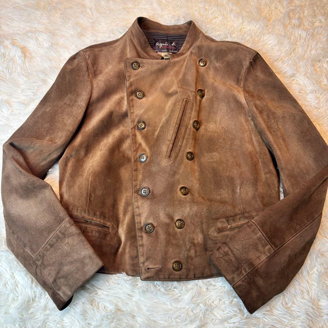 アニエスベー　レザージャケット　スエード　ナポレオン　本革　最高級　美品　アニエ